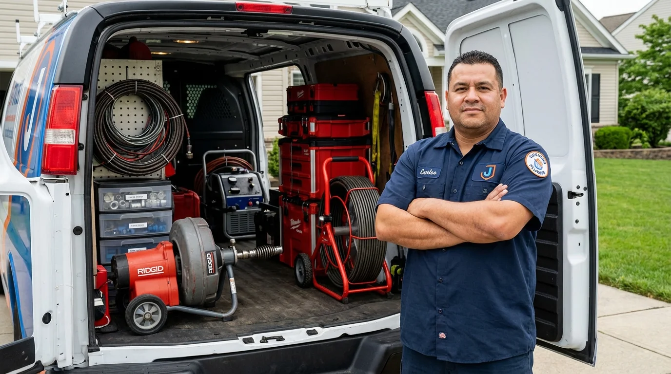 Professional drain cleaning equipment and Johns Plumbing LLC plumber in Shannon