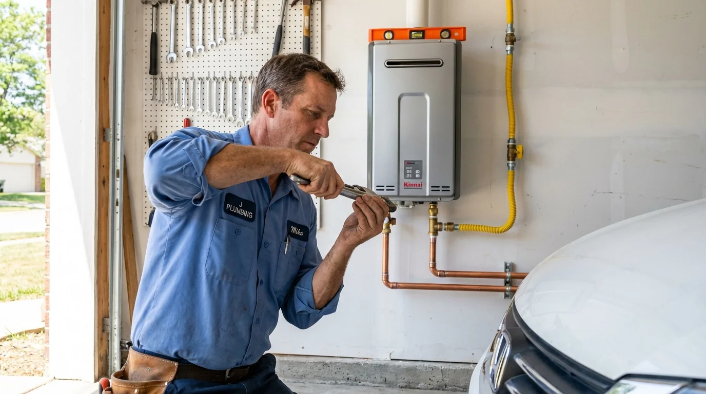 Tankless water heater installation by a Johns Plumbing LLC plumber in Shannon